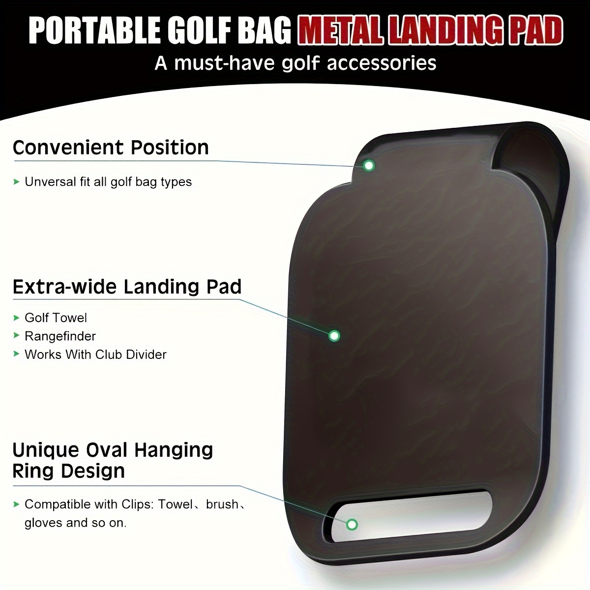 Golf Equipment Holder - Almofada de pouso magnética do saco